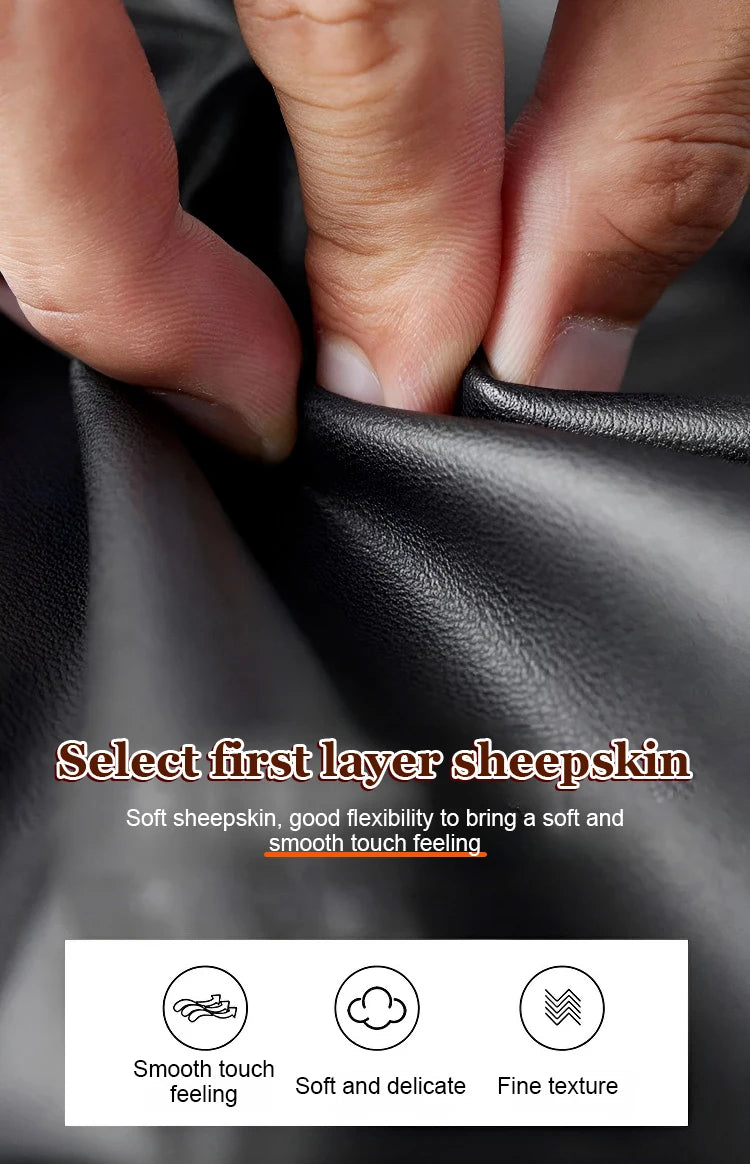 Men’s PU Leather Jacket | Slim Fit Motorcycle & Casual Standing Collar Coat – Spring & Autumn Fashion
